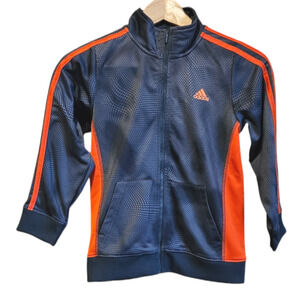 Adidas Boy's Zip Sweatshirt Navy Orange Size 7 / 7X